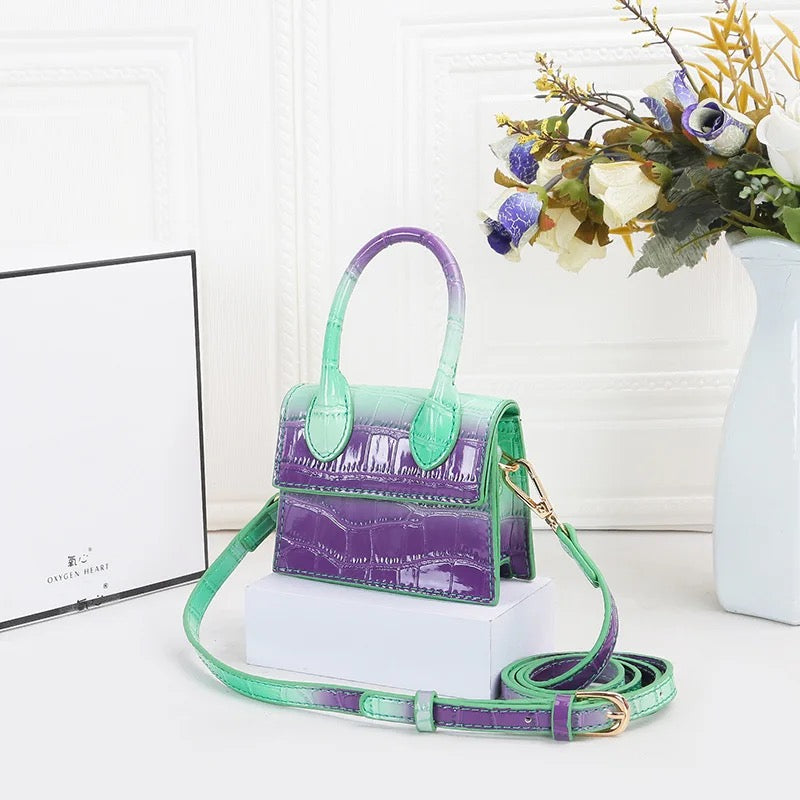 Two-tone Mini Crocodile Purse