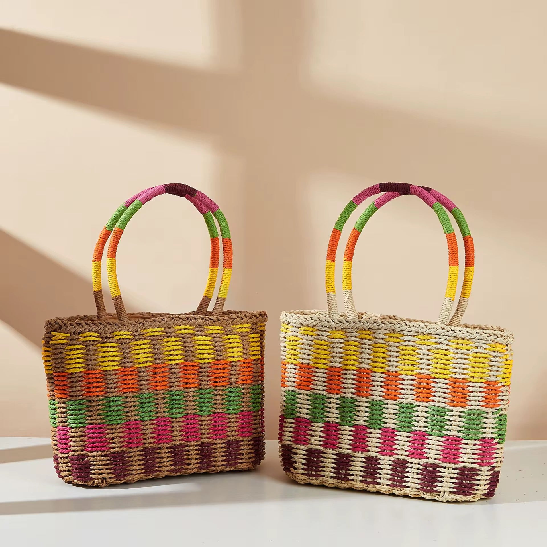 Rainbow Straw Bag