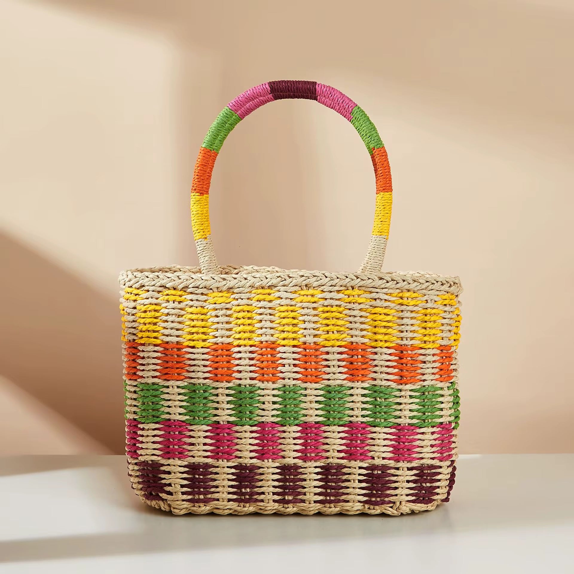 Rainbow Straw Bag