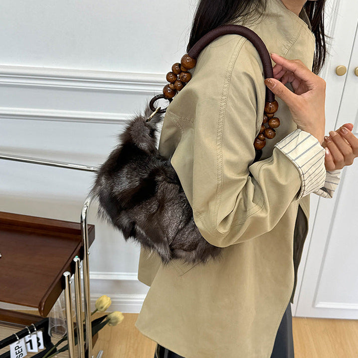 Fur Beaded Bag
