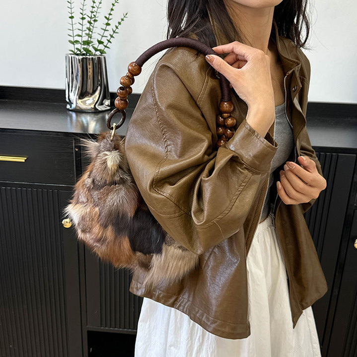 Fur Beaded Bag